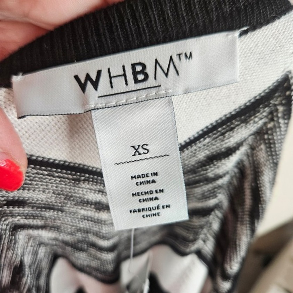 WHBM Chevron Pullover‎ Sweater V-Neck Long Sleeve Knit Top XS - Picture 5 of 8